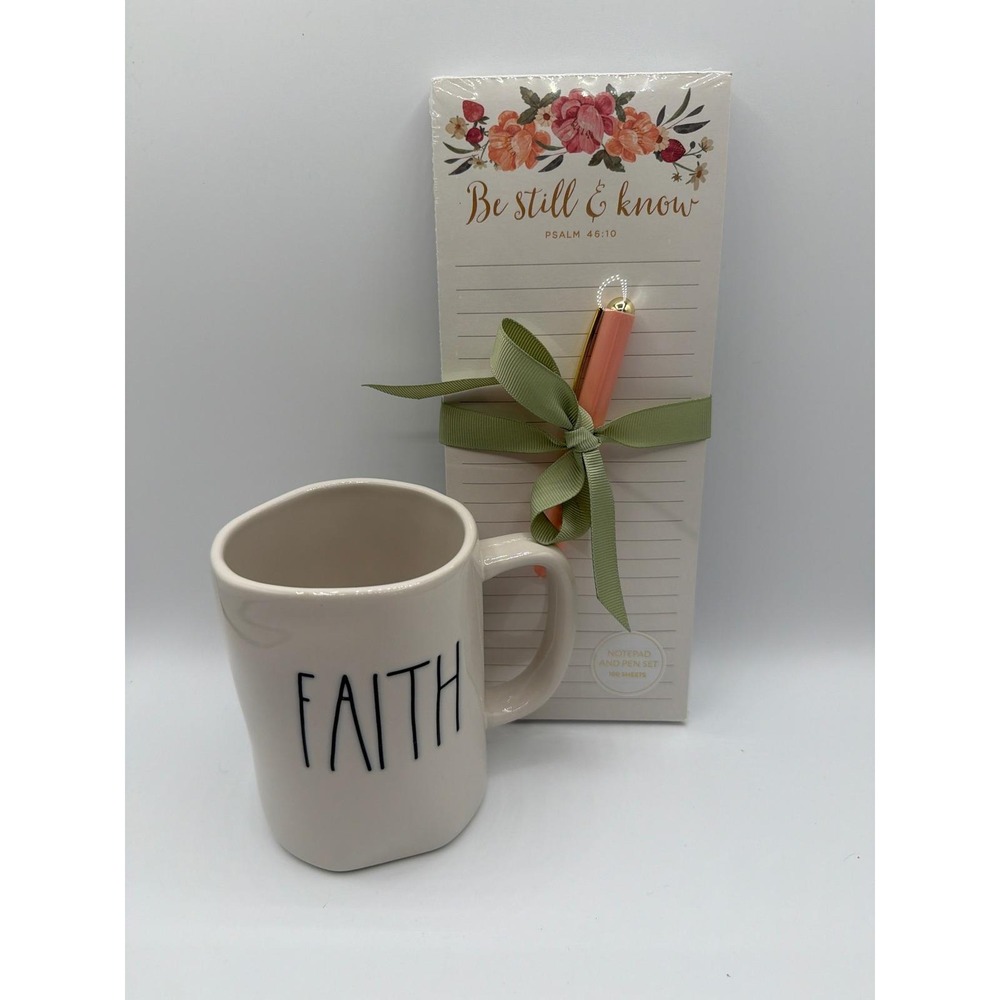 Rae Dunn FAITH Mug College Care Package Christian Gift Psalm 46:10 Set